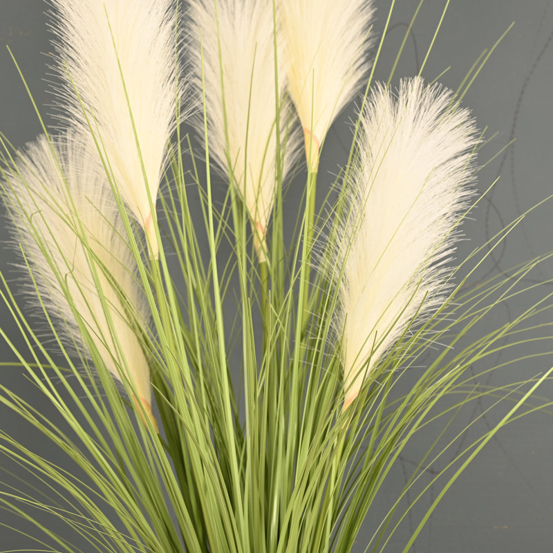 Mclaughlin Faux Silk Pampas Grass Arrangement, Light Green