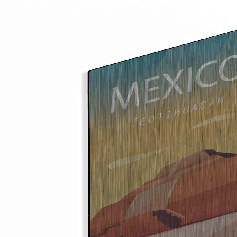 Art mural luxueux en métal «Mexico» par Omar Escalante, H 16 po x l 12 po