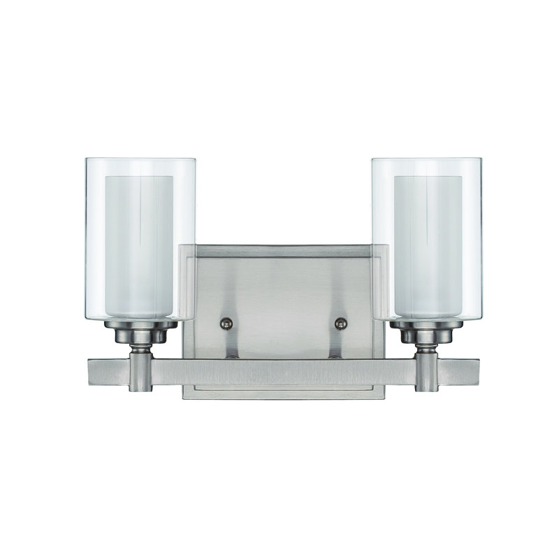 Éclairage pour meuble-lavabo 2 lumières Edwina, Nickel poli brossé