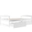 Lit plateforme simple Exquise, blanc avec espace de tiroir - Taille de lit pratique et polyvalente