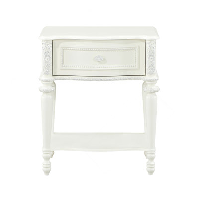 Ivory 1-Drawer Nightstand