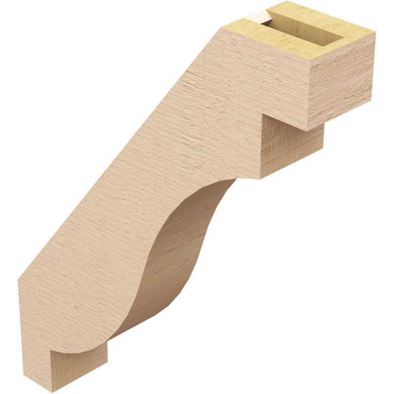 Timberthane Rough Cedar Faux Wood Copenhagen Knee Brace, 3"W x 14"D x 18"H, Primed Tan, 18" H x 3" W x 14" D
