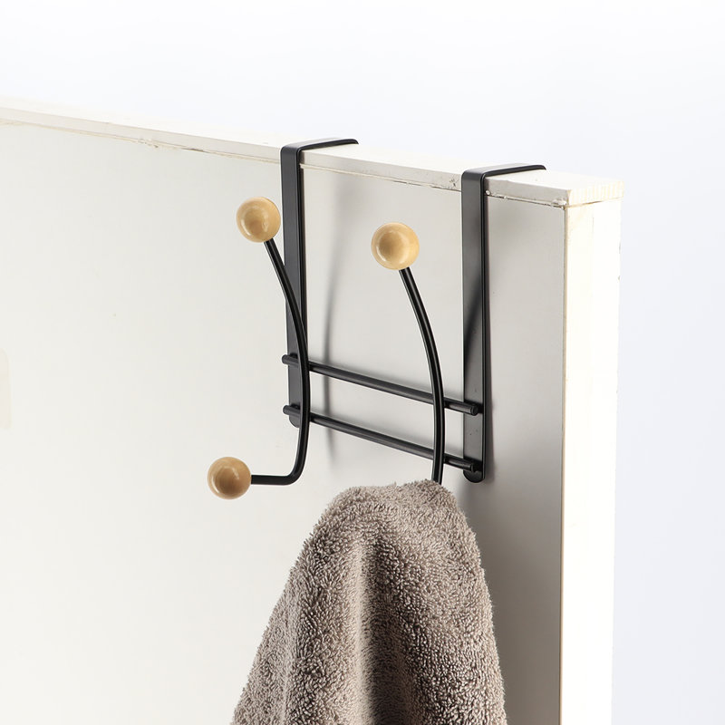 Support à suspendre au-dessus de la porte avec 4 extrémités sphériques, Satin Black/Yellow