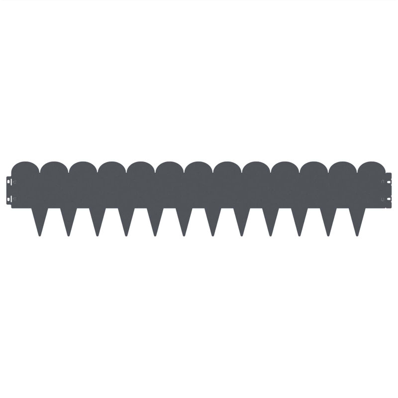 103 cm W Steel Lawn Edging Fencing with 10, 20cm H x 103cm W, Anthracite