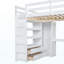 Lit mezzanine double en bois avec garde-robe intégrée, bureau, tablettes et tiroirs, blanc-825982464-825982469-825982472