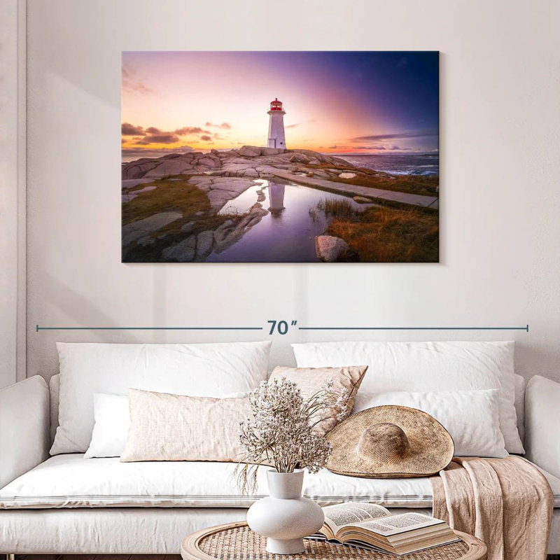 Peggys point lighthouse sunset Aletra, H 30 po x l 45 po