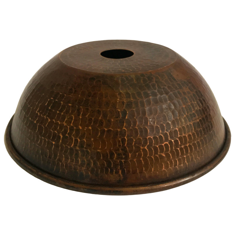 Hammered Copper Dome Pendant Light Shade, 3.5" H x 8.5" W x 8.5" D