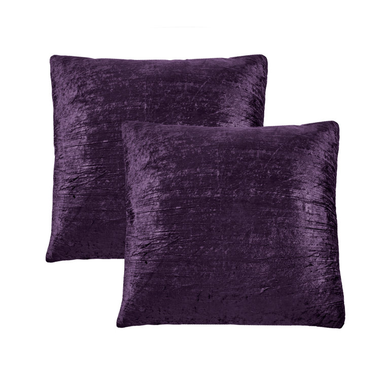 Cozy Quarters Inc Purple Velvet Feather and Down Filled Throw Pillows (Set of 2)