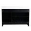 Meuble-lavabo moderne avec lavabo en résine et porte à fermeture amortie homologuée - Châtaignier noir 48 pouces (122 cm) - Étiquette d'homologation