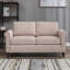 Ensemble de meubles de salon 3 pièces, ensemble de canapé rembourré en lin de style Mid-Century, beige-2145725022