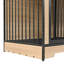 Cage pour chien en bois avec deux pièces, boîtier de taille moyenne, planches améliorées et épaisses, caisses portantes
