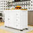 Rolling Kitchen Island Cart with Extendable Table, 3 Drawers, Storage Cabinet and Power Outlet-785041259