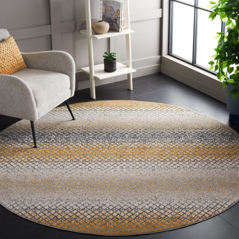 Catenia Performance Geometric Rug, Round 6'7"