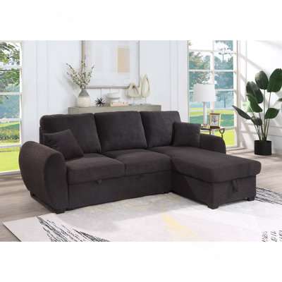 Teddy Fleece Reversible Sleeper Sectional Sofa With Storage Chaise
