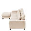 Canapé modulaire moderne avec méridienne réversible et coussins en mousse épaisse revêtus de chenille beige-1031993671-1031993667