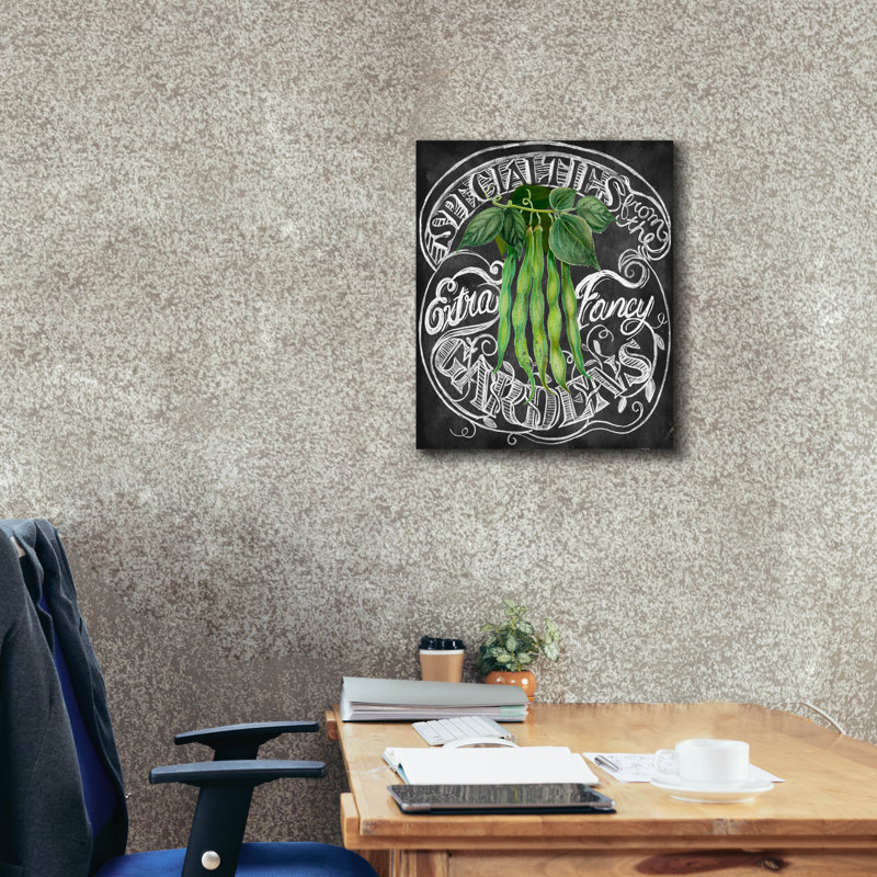 «Chalkboard Green Beans» par Art Licensing Studio, art mural sur toile, H 24 po x l 20 po x P 0,75 po