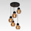 Lustre en verre 5 lumières Amber
