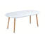 Table de salle à manger et de bureau extensible blanche avec longueur réglable - 100 cm à 180 cm, plateau en panneau de fibres à densité moyenne robuste