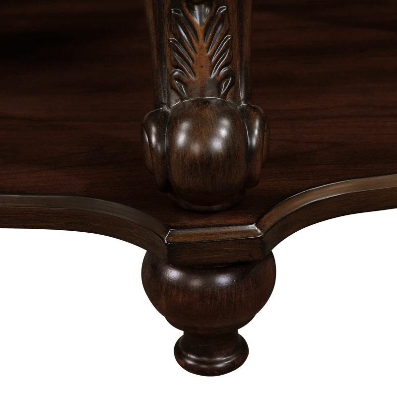 Table basse ovale de 42 po Living, construction solide, finition vieillie, tablette ouverte, facile à assembler, table en cerisier de 42 po dans la pièce, coloris bois 2, assemblage