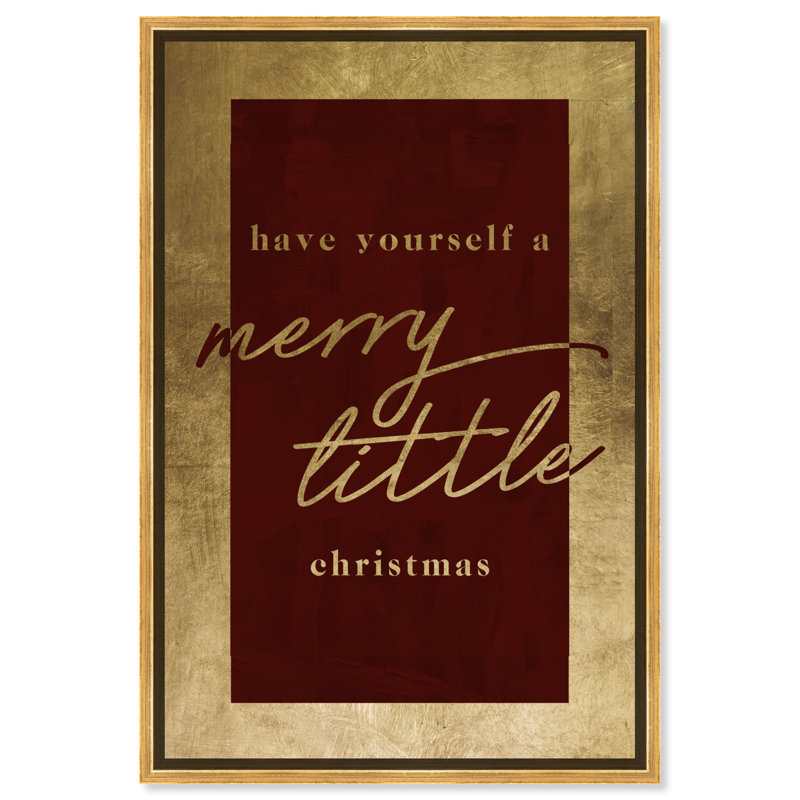 A Merry Little Christmas - reproduction d'art textuel sur toile, H 30 po x l 20 po, Cadre flottant doré