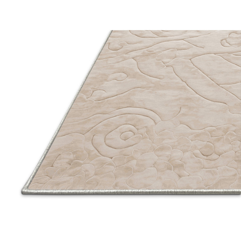 Tapis beige soyeux et moelleux, Tapis de couloir 2 pi x 5 pi