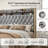 Galaxy Aurora Bed Frame with 2 Storage Drawers and Diamond Tufted Upholstered Storage Headboard-335020439-335020434