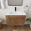 Meuble-lavabo de 30 pouces avec lavabo en céramique blanche et tablette ouverte ajustable (KD-PACKING)-123984736