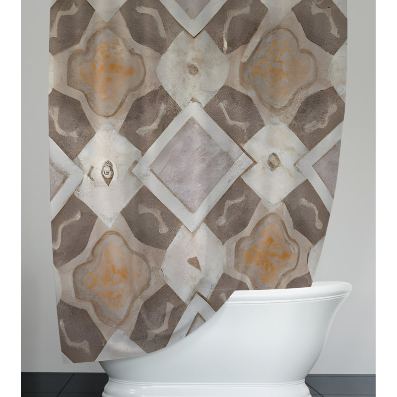 Catalina Geometric Shower Curtain, 93" H x 70" W