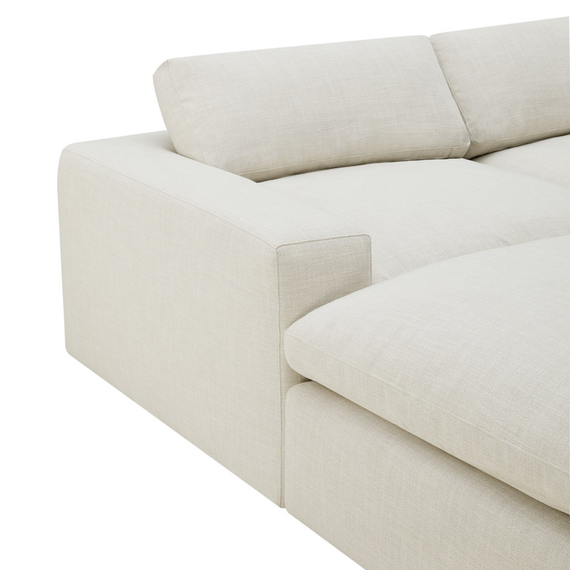 Canapé modulaire rembourré 4 pièces Asher, Lin Performance Effie