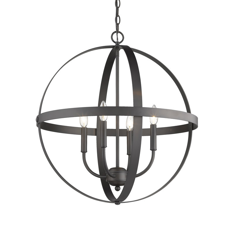 Lustre globe à 4 lumières Aarren, Bronze huilé