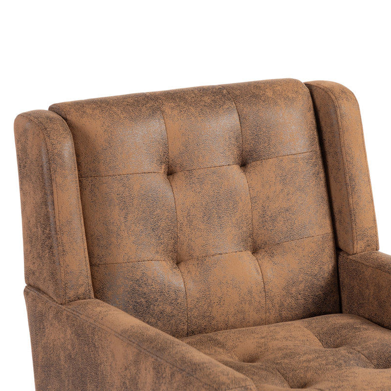 Fauteuil d'appoint Bolanle, Suède brun rétro