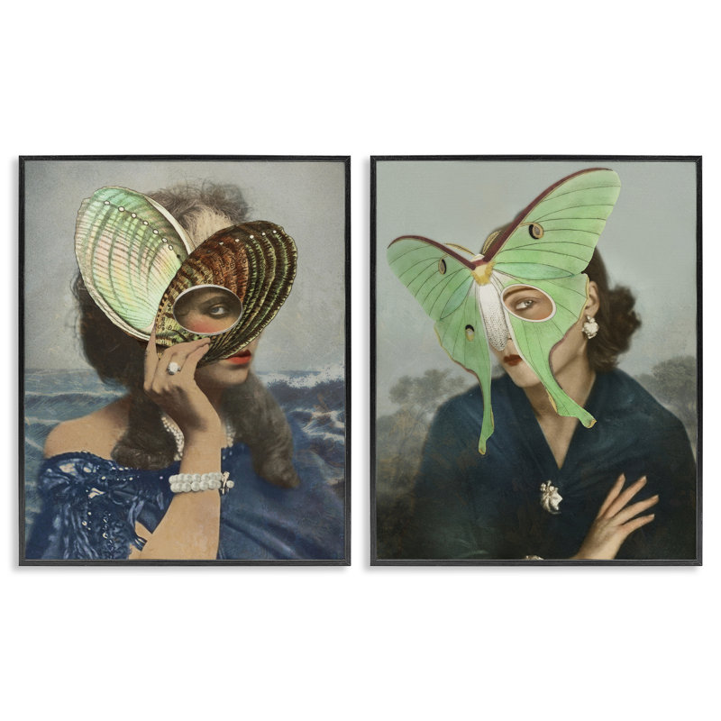 «Naturalist Women Portraits», ensemble de 2 giclées encadrées, design par Victoria Barnes, H 14 po x l 11 po