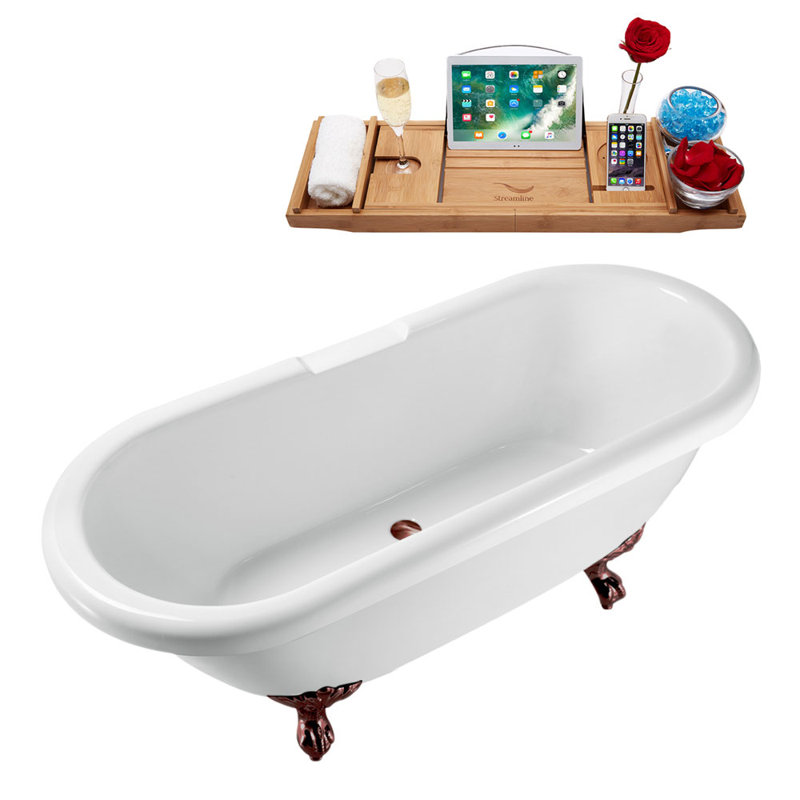 66.9'' x 29.1'' Soaking Acrylic Bathtub, Matte Oil Rubbed Bronze, Matte Oil Rubbed Bronze