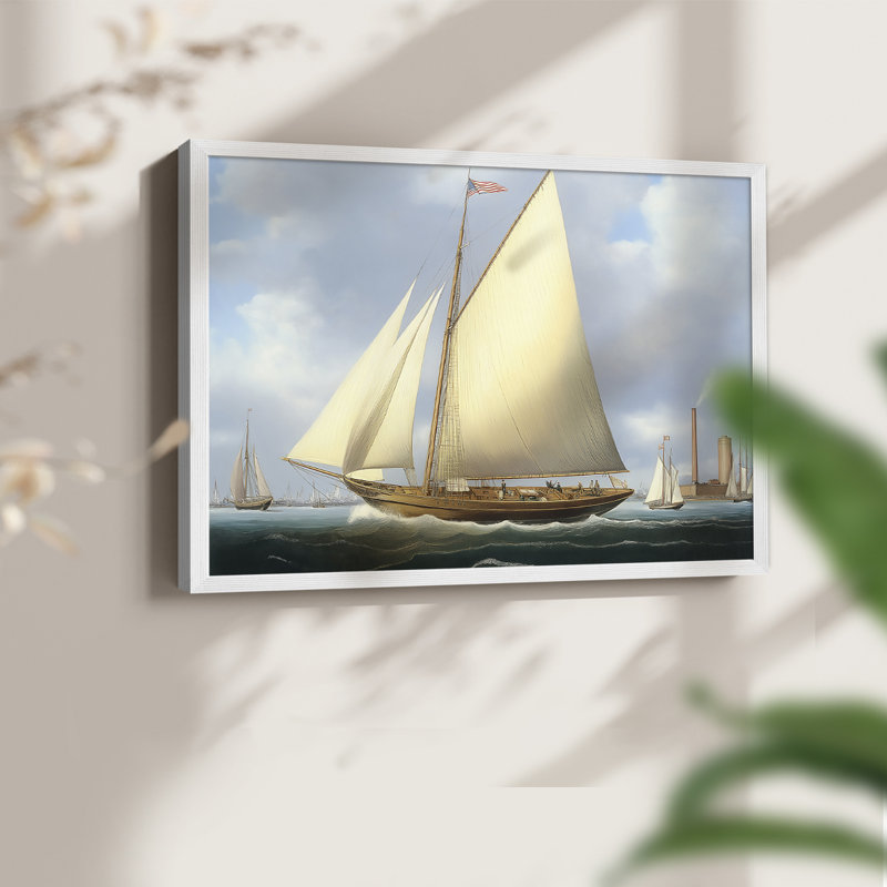 Série nautique-C III - Reproduction encadrée - Restickable, H 22 po x l 28 po, Blanc