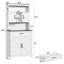 Armoire de cuisine de 69,3 po de hauteur avec 2 portes de grange, 1 tiroir, tablettes réglables, comptoir large et trous de chargement USB, armoire de rangement Farmhouse, blanc-759124378