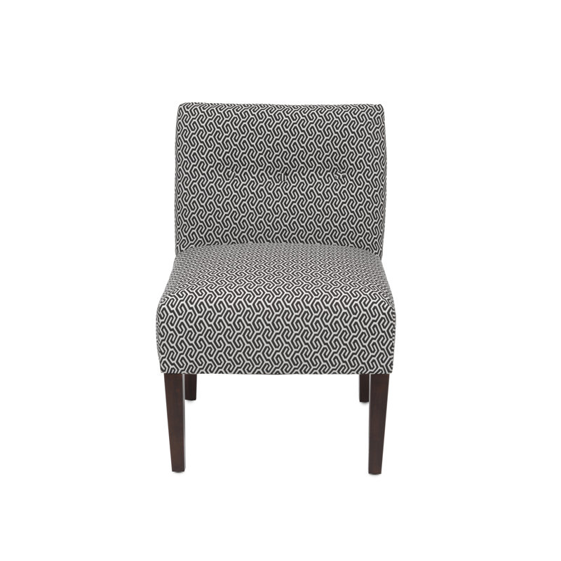 Lonara Upholstered Slipper Chair, Black/Cream 100% Polyester