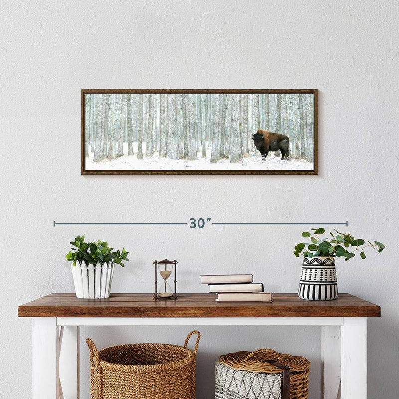 Alberta Winter, 25 po x 9 po, Floating Frame Walnut