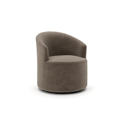 Fauteuil demi-tonneau pivotant rembourré Deryn