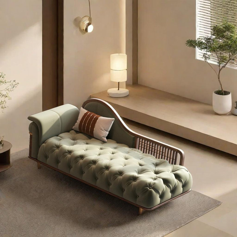 Chaise longue en similicuir de luxe, Orienté à gauche (vu de face)