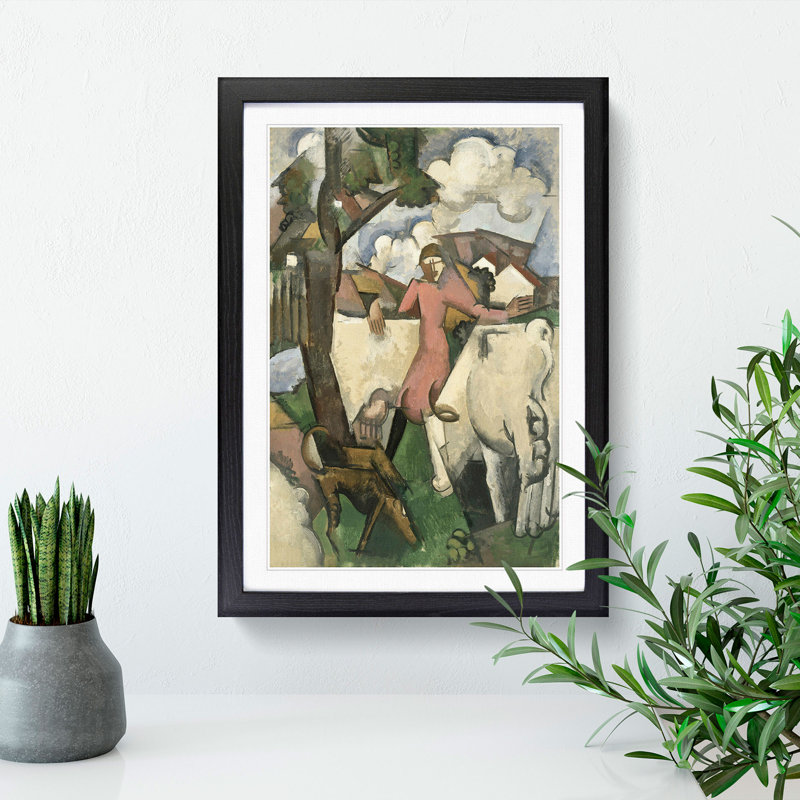 Marie Ressort by Roger De La Fresnaye - Picture Frame Painting, 36cm H x 27cm W x 2cm D, Black