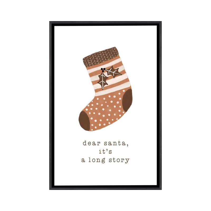 « Dear Santa it’s a long Story » par Orara studio, reproduction d’art, H 48 po x l 32 po x P 1,5 po, Pas de tapis