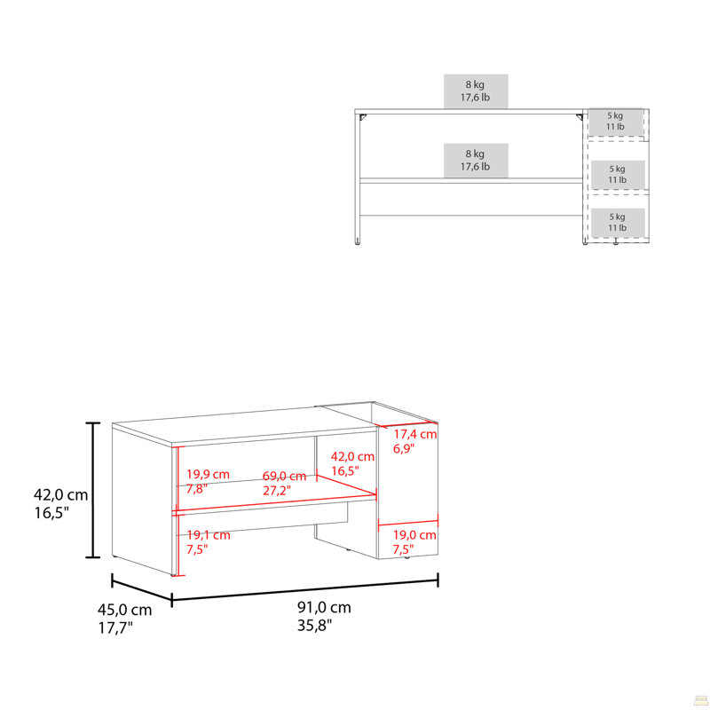 Table basse avec rangement