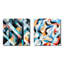 Monochromes - Ensemble de 2 collages carrés à formes abstraites-101845817-101845815
