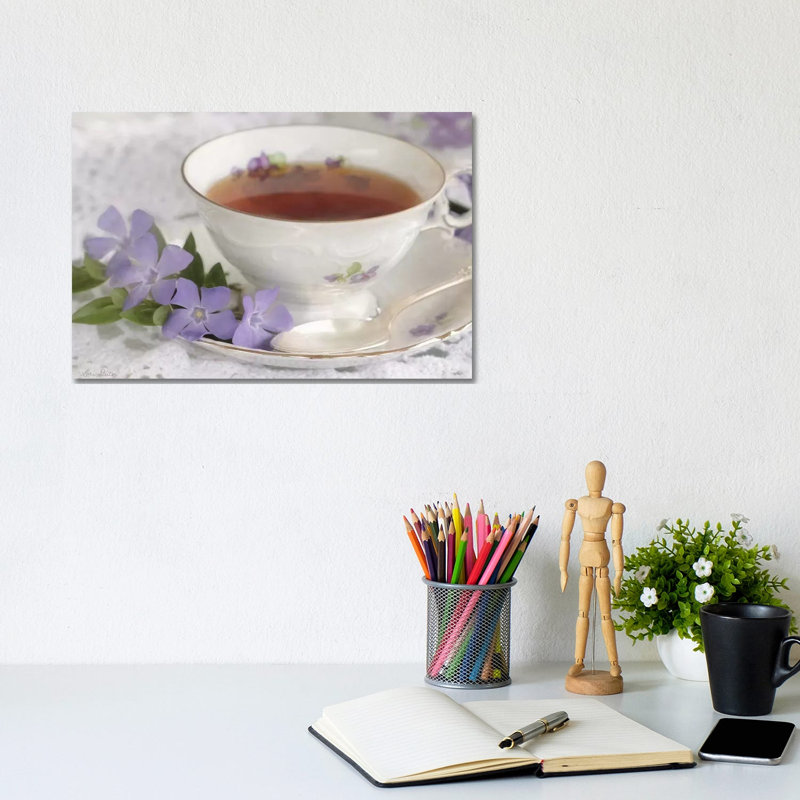 Periwinkle and Tea 1 Piece Wrapped Canvas Wall Art, 20.32 cm H x 30.48 cm W