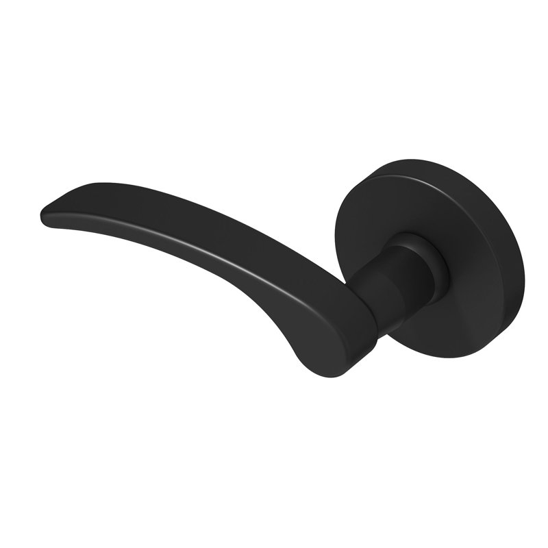 Levier de porte simple Brook pour conception dissimulée moderne (pour placard, garde-manger ou couloir) - style minimaliste élégant en noir mat