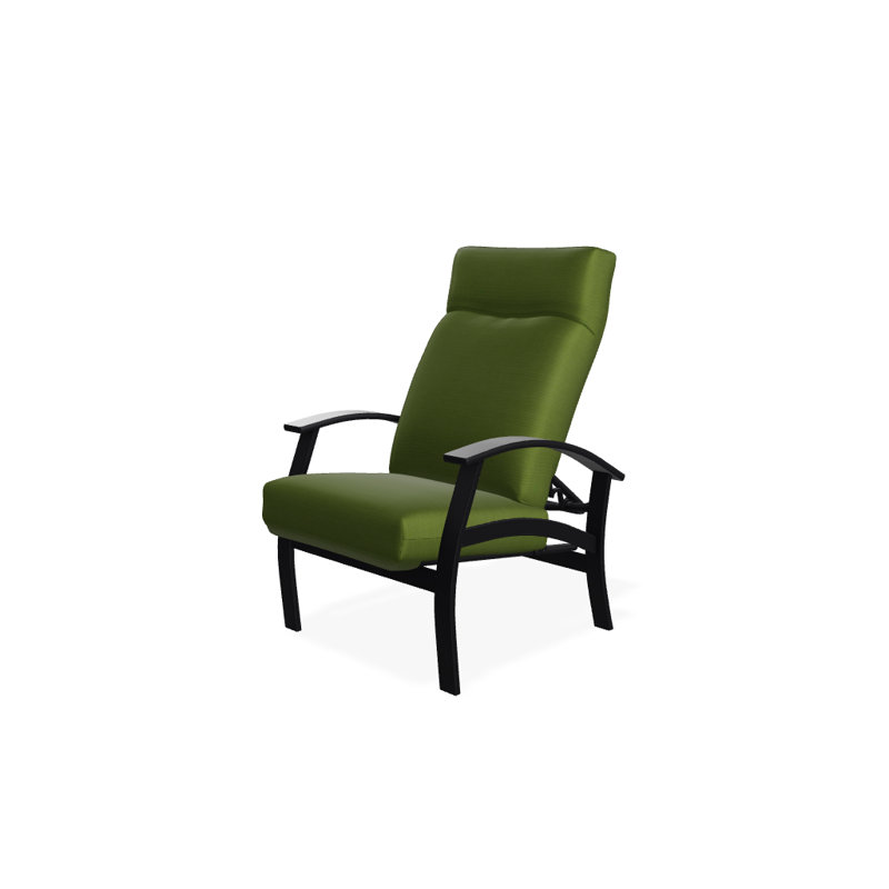 Chaise de patio inclinable avec coussins Askar, Aperçu de nuage, Noir P70, Noir texturé