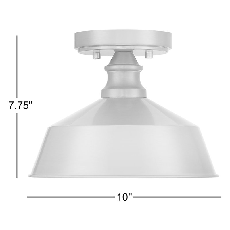 Plafonnier semi-encastré 1 lumière 10 po Jeb, Nickel poli