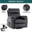 Fauteuil inclinable électrique pour personnes âgées, fauteuil de massage en tissu avec massage et chaleur, télécommande sans fil, poche latérale, polyuréthane noir