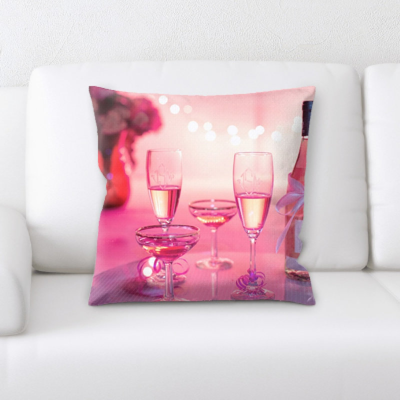 Housse de coussin carré rose et insert