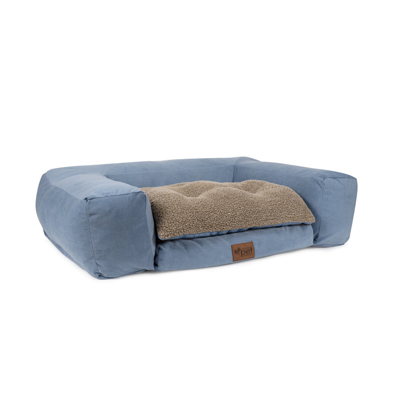 Large Rectangle Pet Couch, Brown, Bleu, Petit (l 47 po x P 32 po x H 9 po)